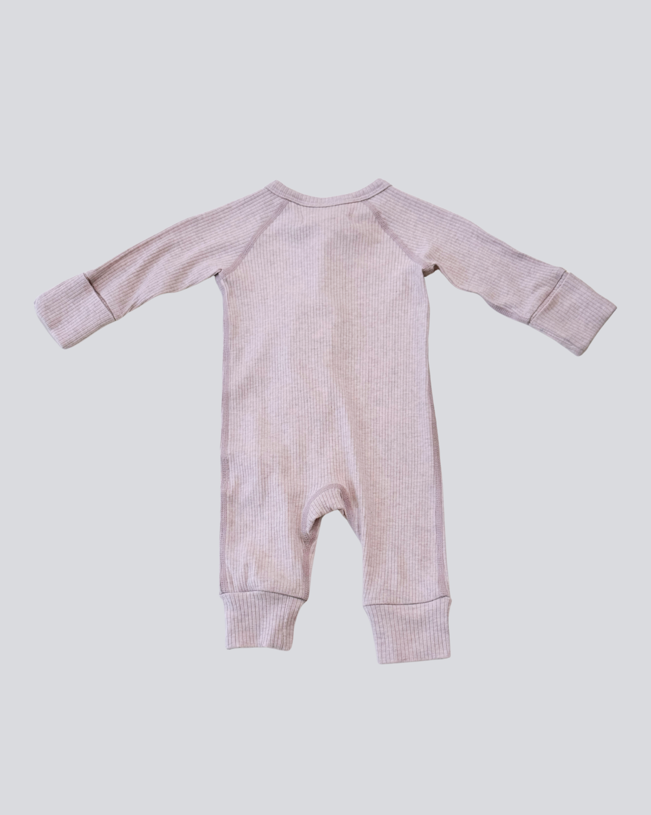 Long Sleeve Zipped Romper - Smoky Purple