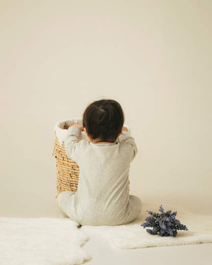 Long-sleeve Romper - Blue Star Jacquard