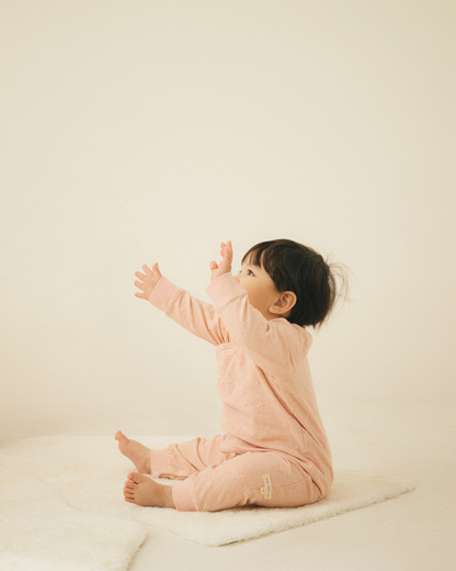 Long-sleeve Romper - Pink Star Jacquard