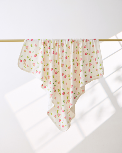 Hooded Blanket - Strawberry Print