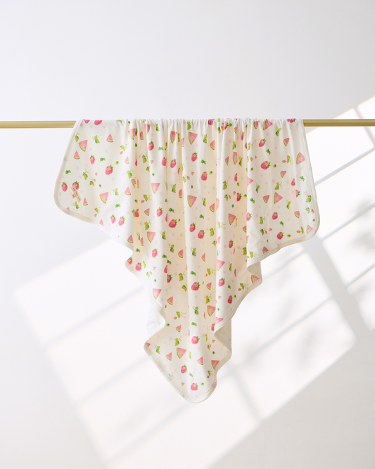 Hooded Blanket - Strawberry Print