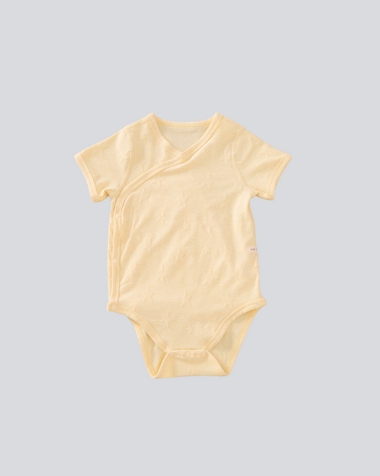 Short Sleeve Kimono - Yellow Star-jacquard