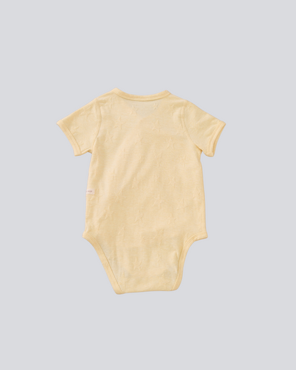 Short Sleeve Kimono - Yellow Star-jacquard
