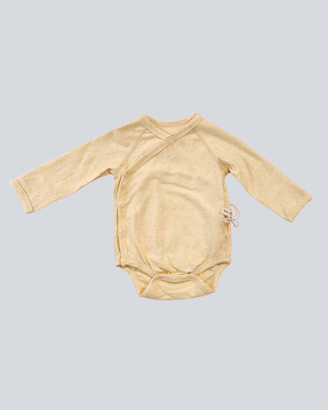 Long Sleeve Kimono - Yellow Star-jacquard