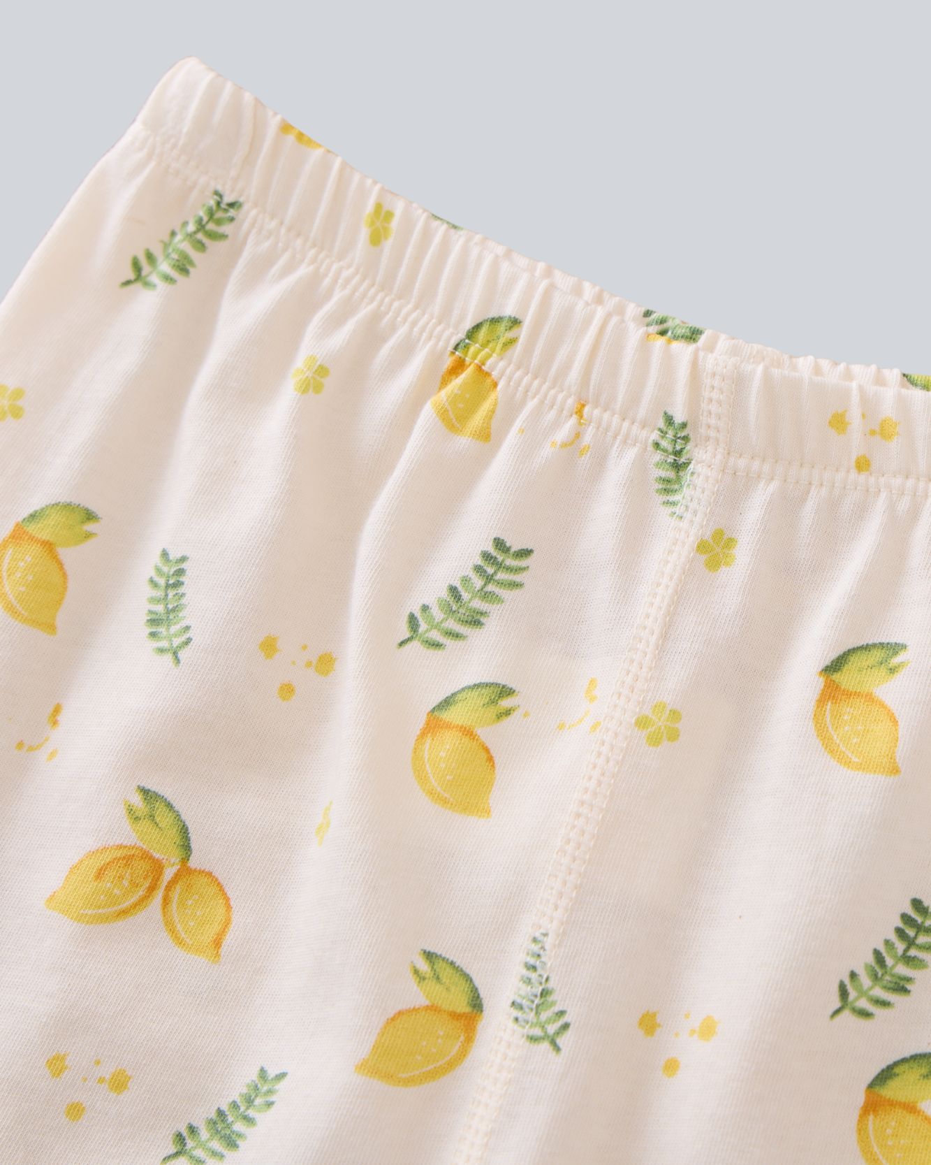 2-pcs Short Sleeve Organic Cotton Pajama Set - Lemon Print