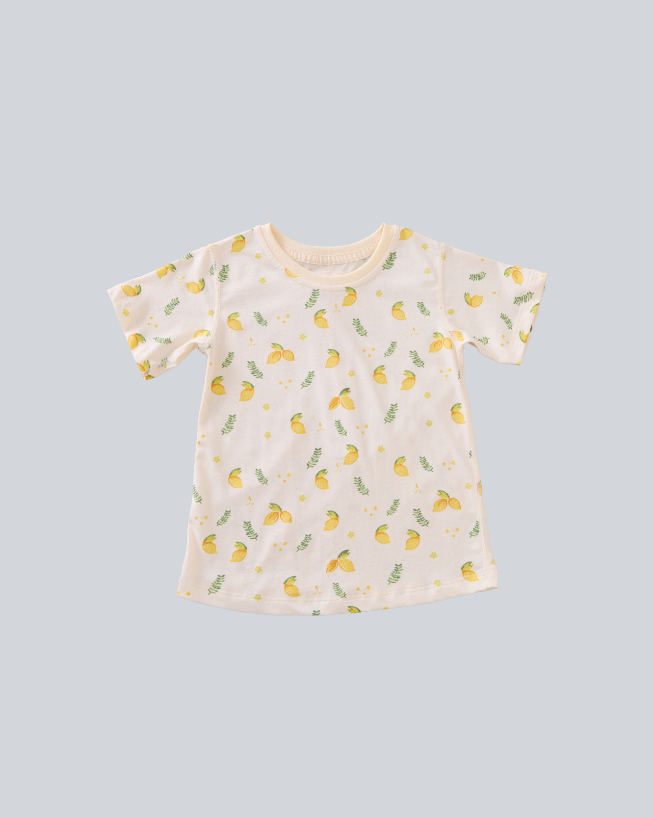 2-pcs Short Sleeve Organic Cotton Pajama Set - Lemon Print