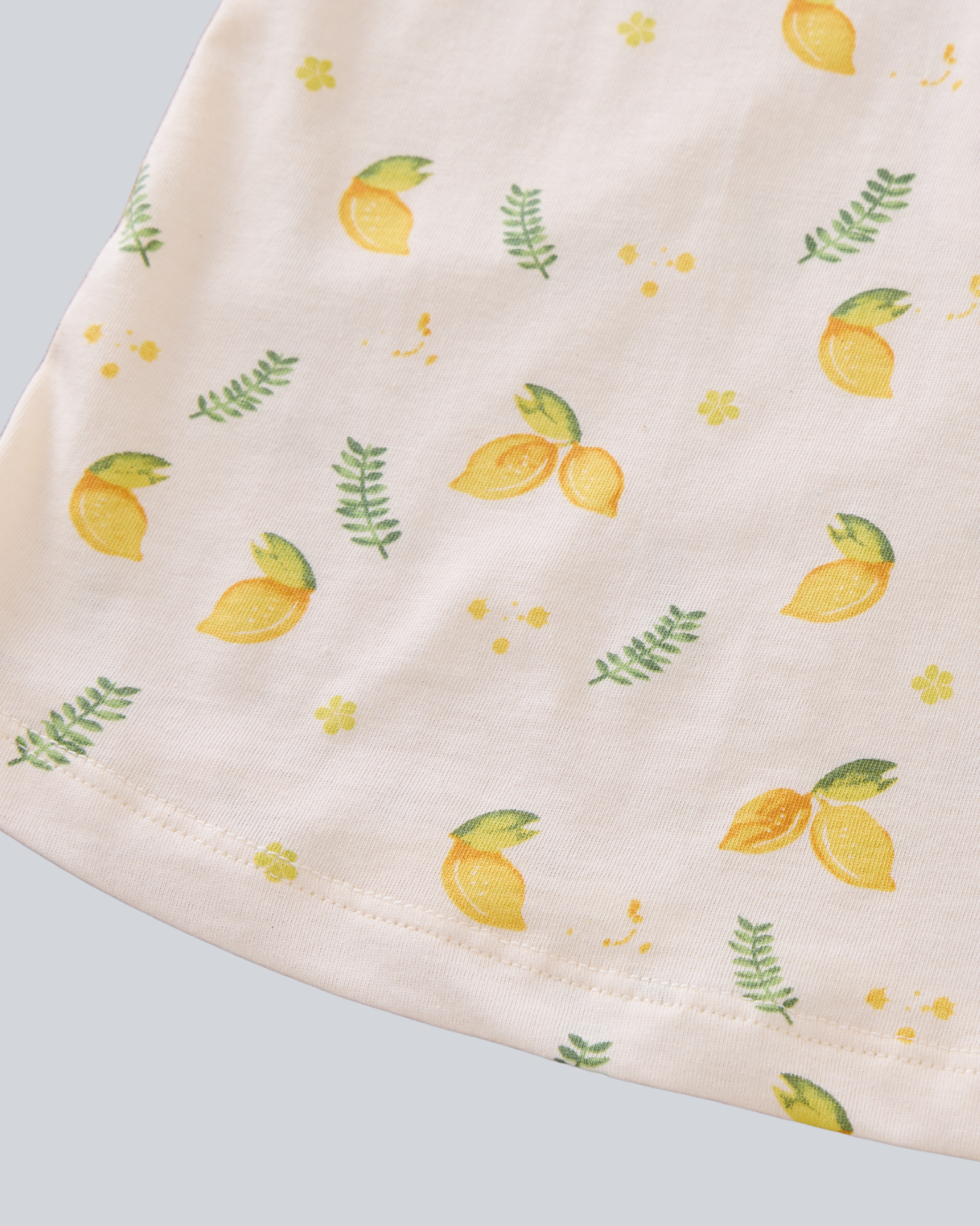 2-pcs Short Sleeve Organic Cotton Pajama Set - Lemon Print