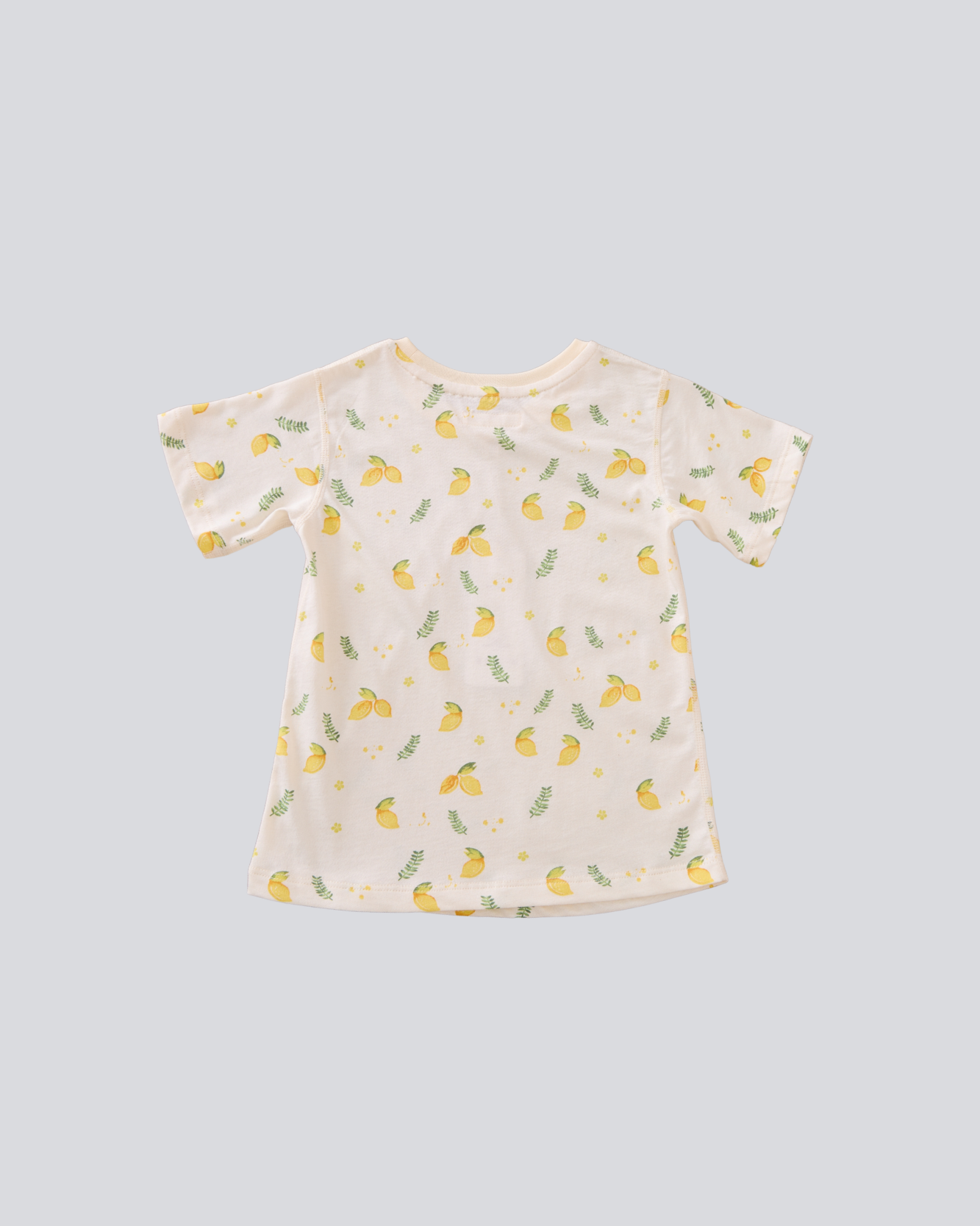 2-pcs Short Sleeve Organic Cotton Pajama Set - Lemon Print