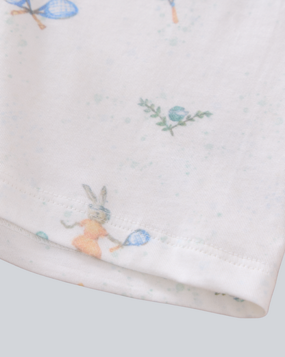 2-pcs Short Sleeve Pajama Set - Tennis Print