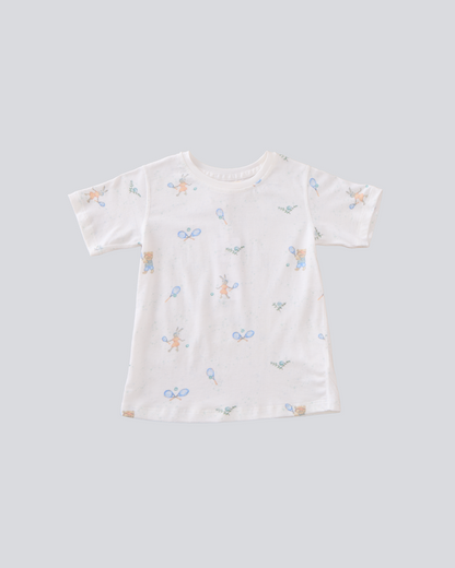 2-pcs Short Sleeve Pajama Set - Tennis Print