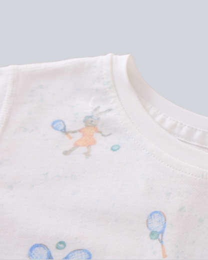 2-pcs Short Sleeve Pajama Set - Tennis Print