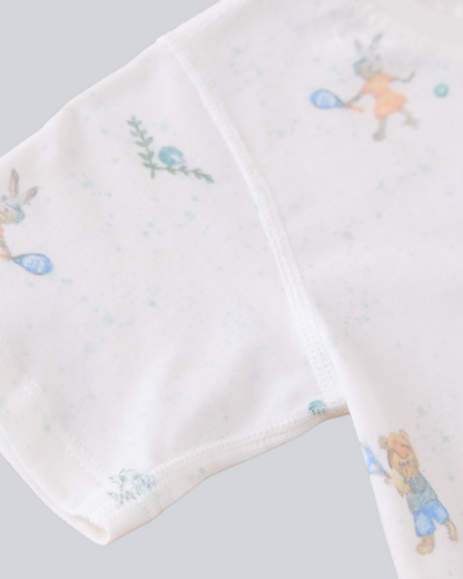 2-pcs Short Sleeve Pajama Set - Tennis Print