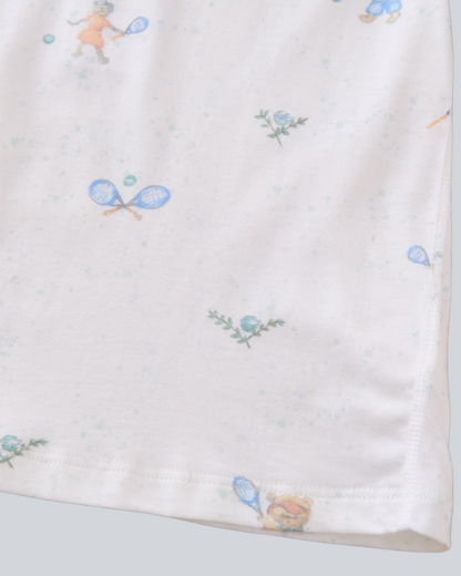 2-pcs Short Sleeve Pajama Set - Tennis Print