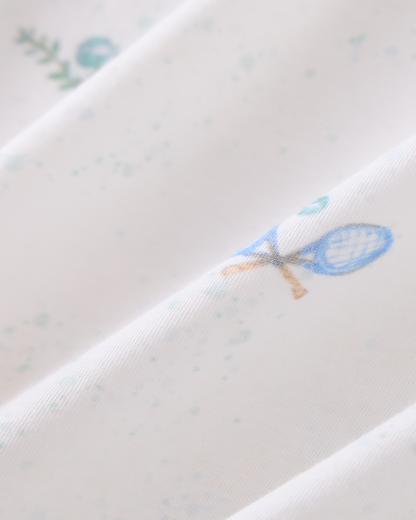 2-pcs Short Sleeve Pajama Set - Tennis Print