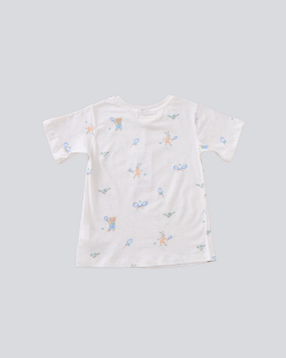 2-pcs Short Sleeve Pajama Set - Tennis Print