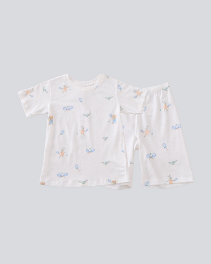 2-pcs Short Sleeve Pajama Set - Tennis Print