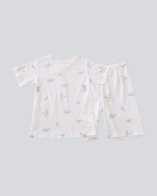 2-pcs Short Sleeve Pajama Set - Tennis Print