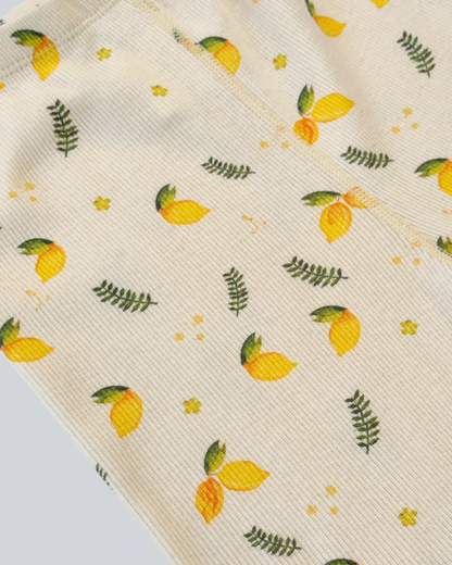 2-pcs Long Sleeve Pajama Set - Lemon Print