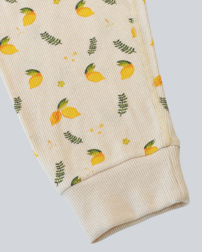 2-pcs Long Sleeve Pajama Set - Lemon Print