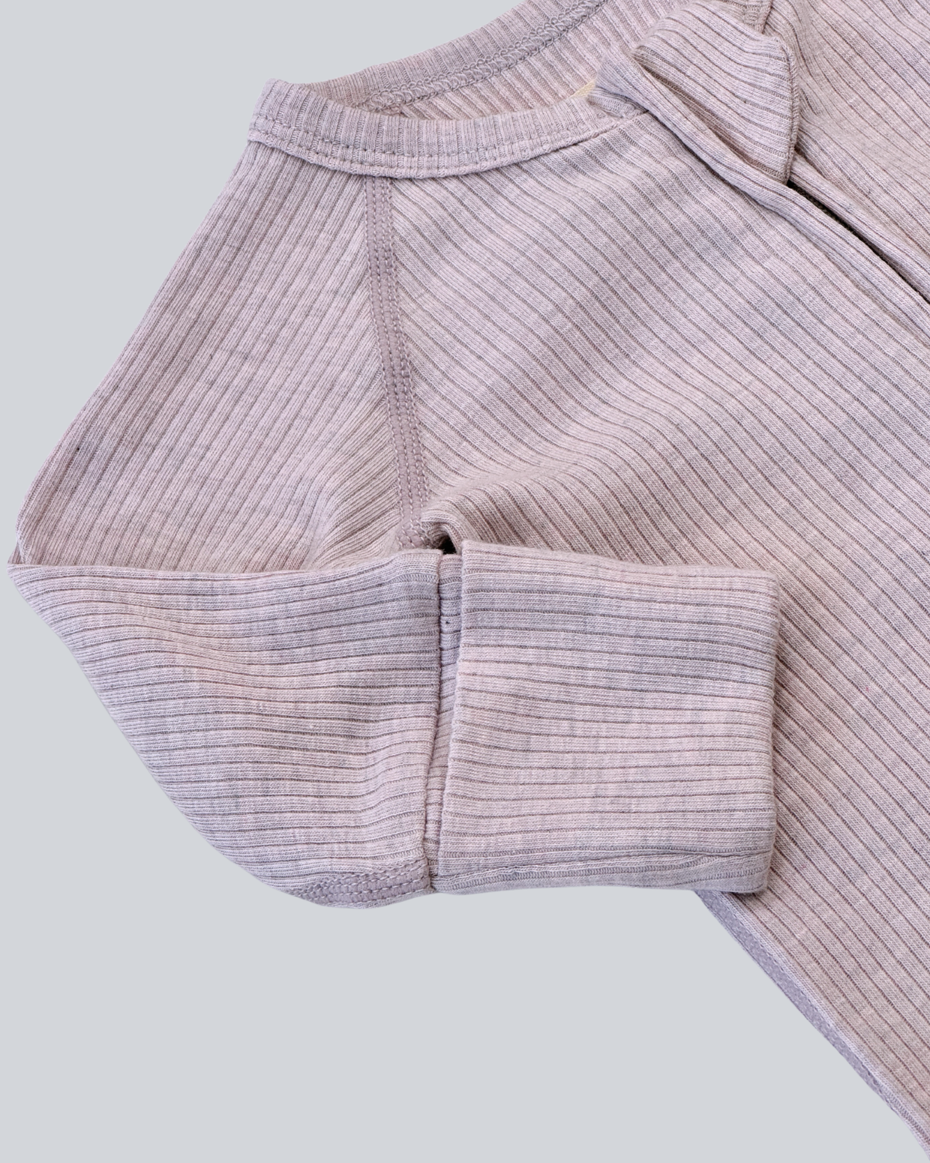 Long Sleeve Zipped Romper - Smoky Purple