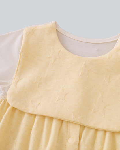 Multi-functional Romper - Yellow Star-jacquard