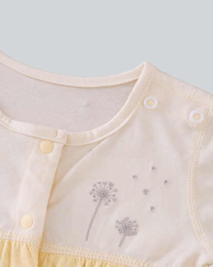 Multi-functional Romper - Yellow Star-jacquard