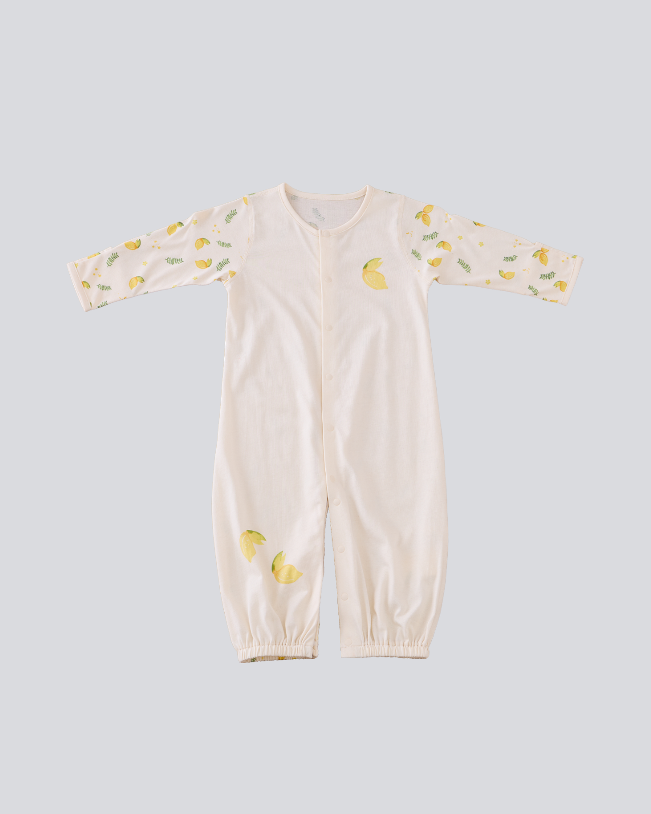 Long sleeve Convertible Gown - Lemon Print