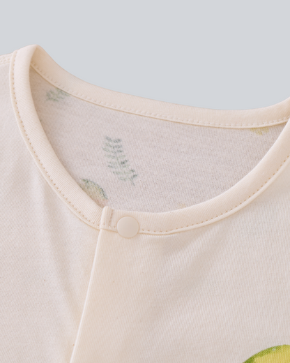 Long sleeve Convertible Gown - Lemon Print