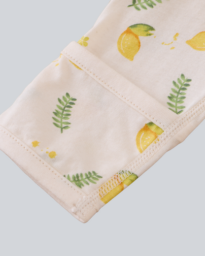 Long sleeve Convertible Gown - Lemon Print