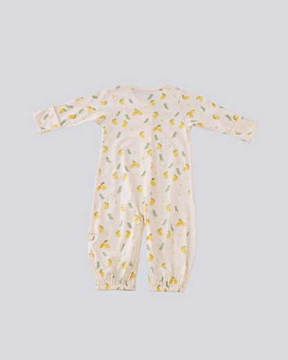 Long sleeve Convertible Gown - Lemon Print